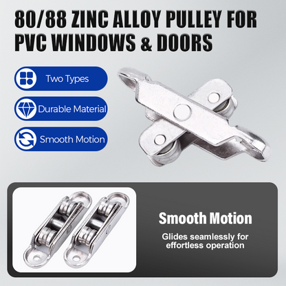 🔥80/88 Zinc Alloy Pulley for PVC Windows & Doors (PACK OF 8)