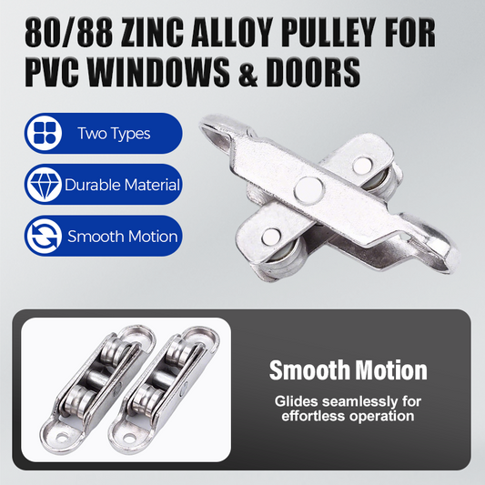 🔥80/88 Zinc Alloy Pulley for PVC Windows & Doors (PACK OF 8)