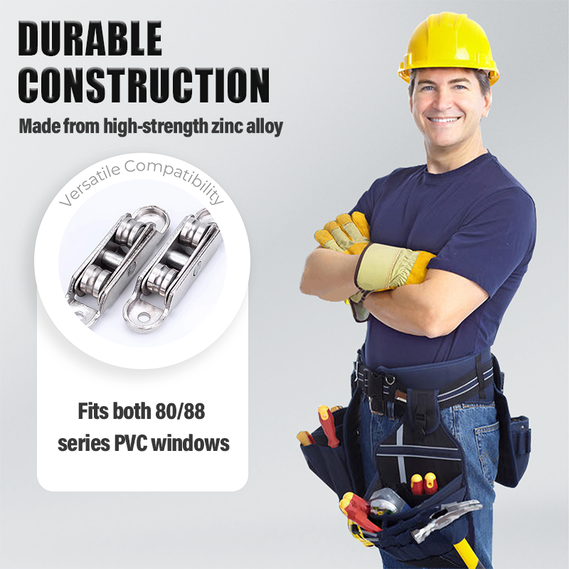 🔥80/88 Zinc Alloy Pulley for PVC Windows & Doors (PACK OF 8)